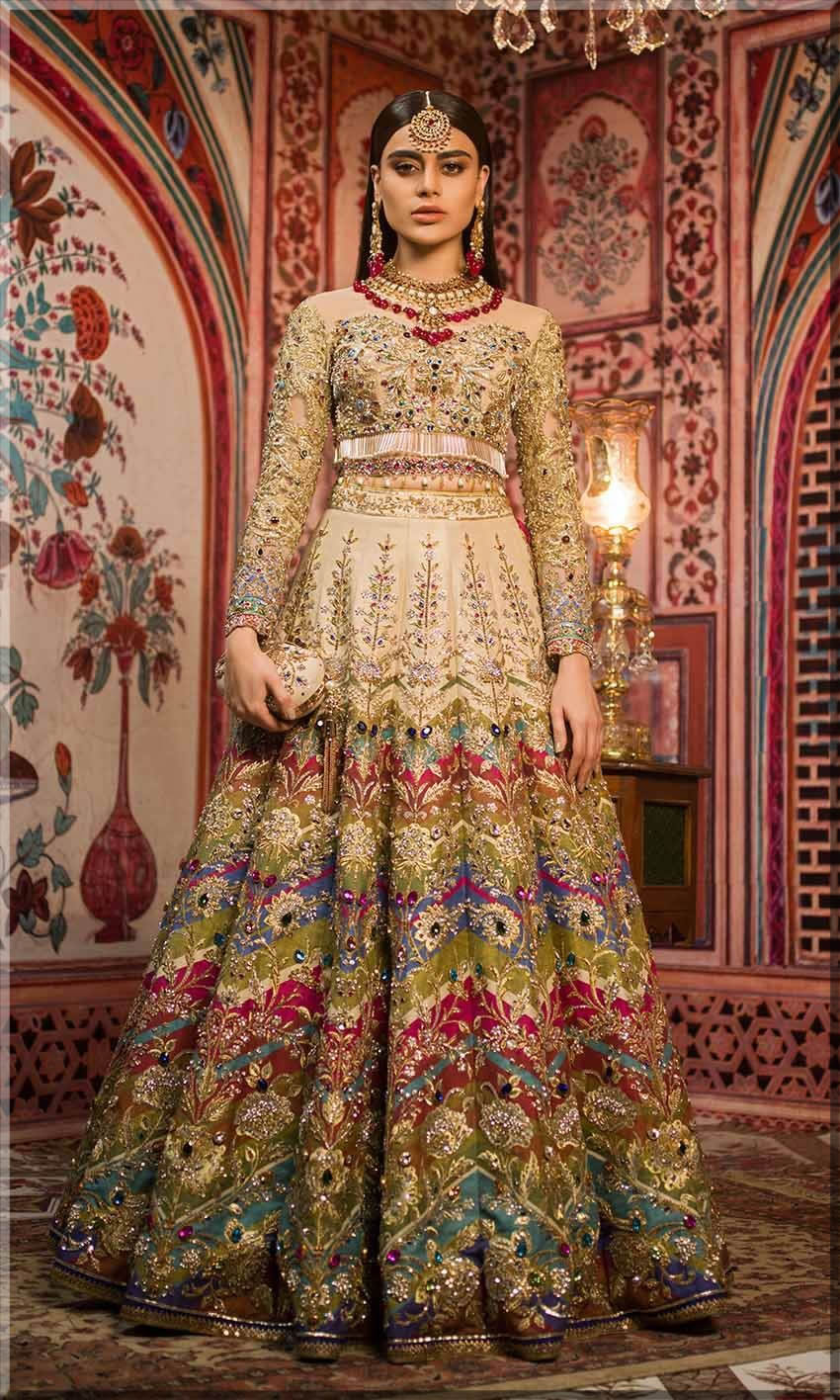 Nomi Ansari Latest Pakistani Bridal Dress with elegant work