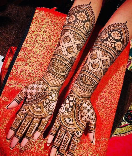 inner hand bridal mehndi design
