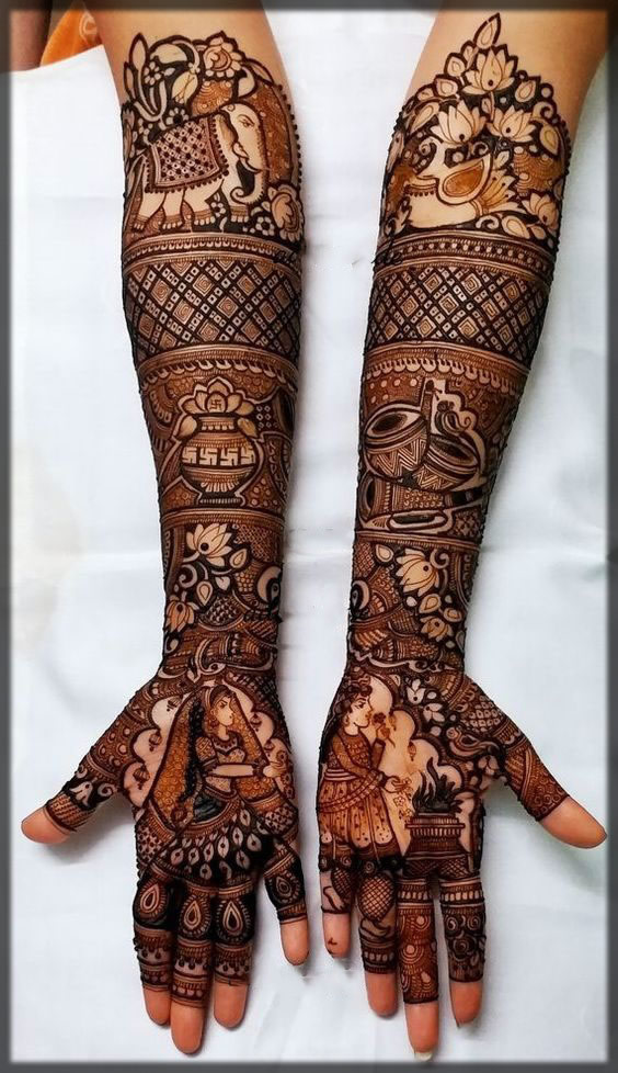 Traditional mehndi design for bridals