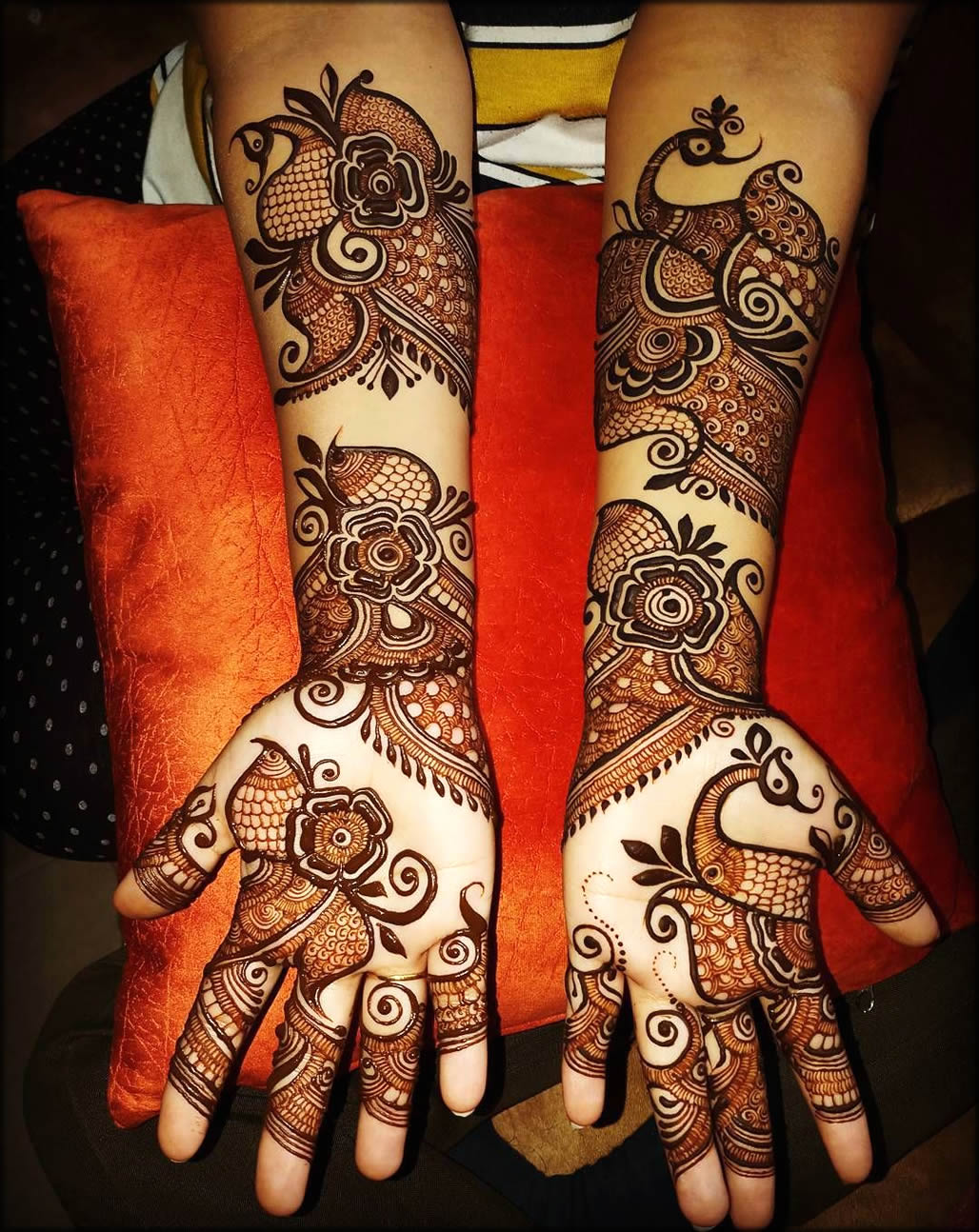 Peacock Mehndi Style On Arm