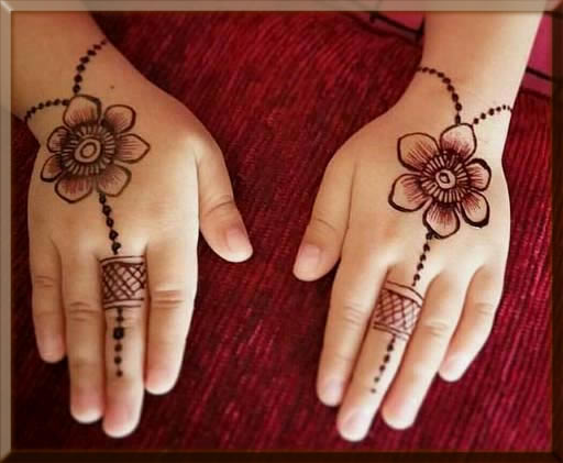 beautiful flower mehndi designs for kids