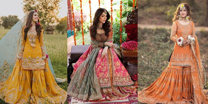 bridal mehndi dresses