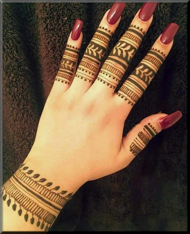 easy mehndi designs for fingers