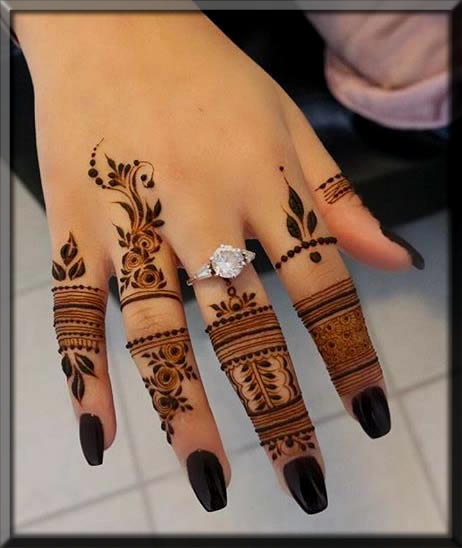 latest finegrs henna collection for bride