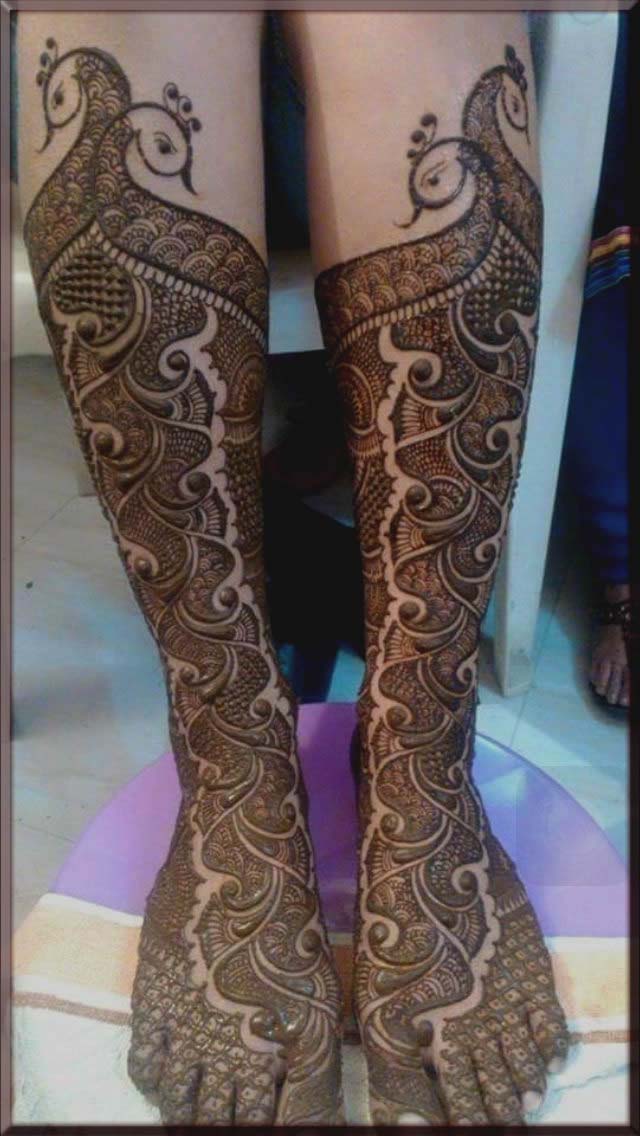 peacock bridal mehndi designs for feet
