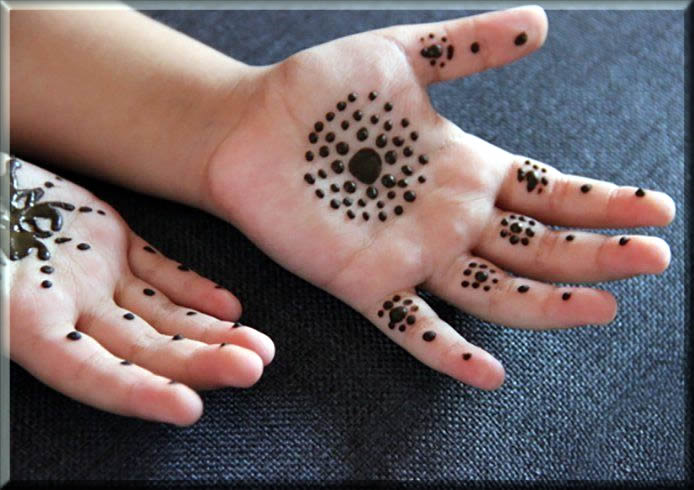 simple dotted henna patterns for kids