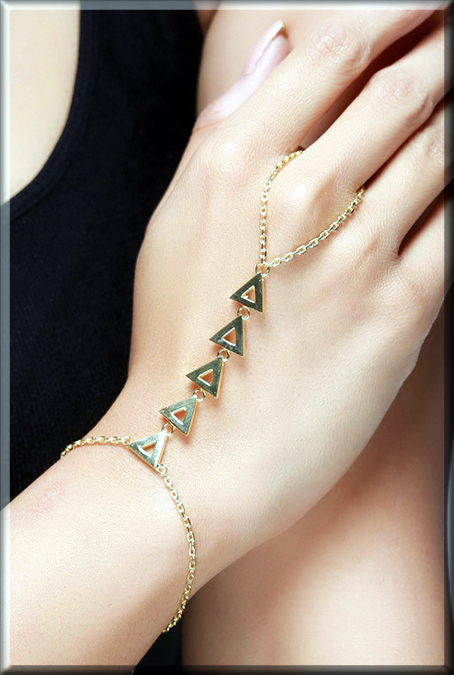 triangle links hands bracelets