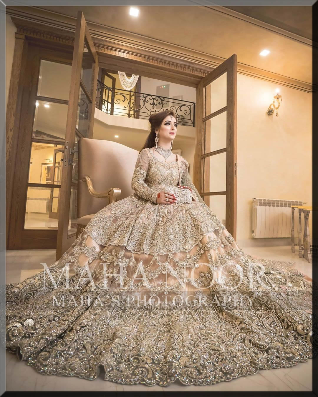 Walima Bridal Dress In Beutifull Peachy Pink Color Model# B 1789 Indian ...