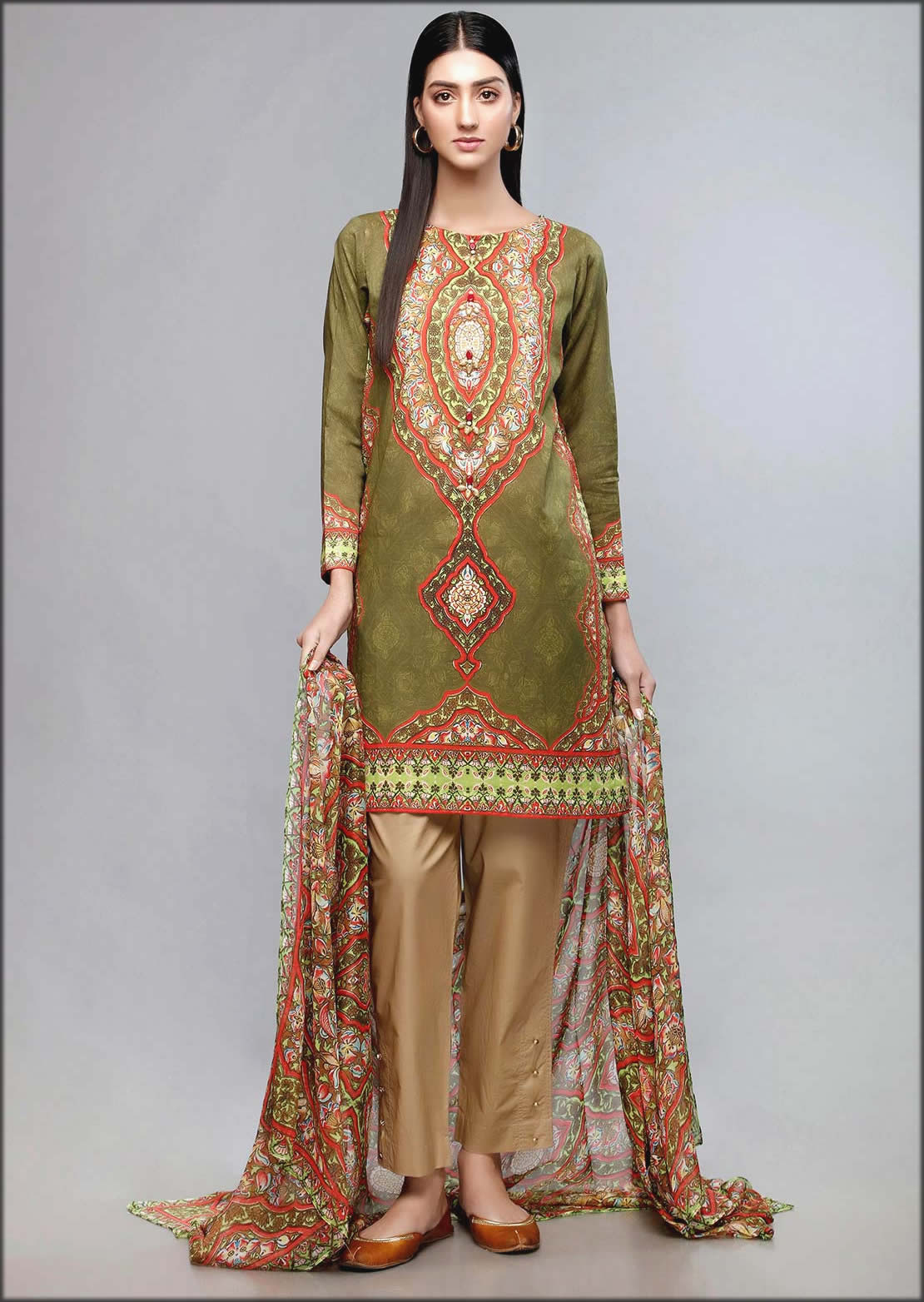 Green Carpet Lawn Beautiful Shirt And Dupatta