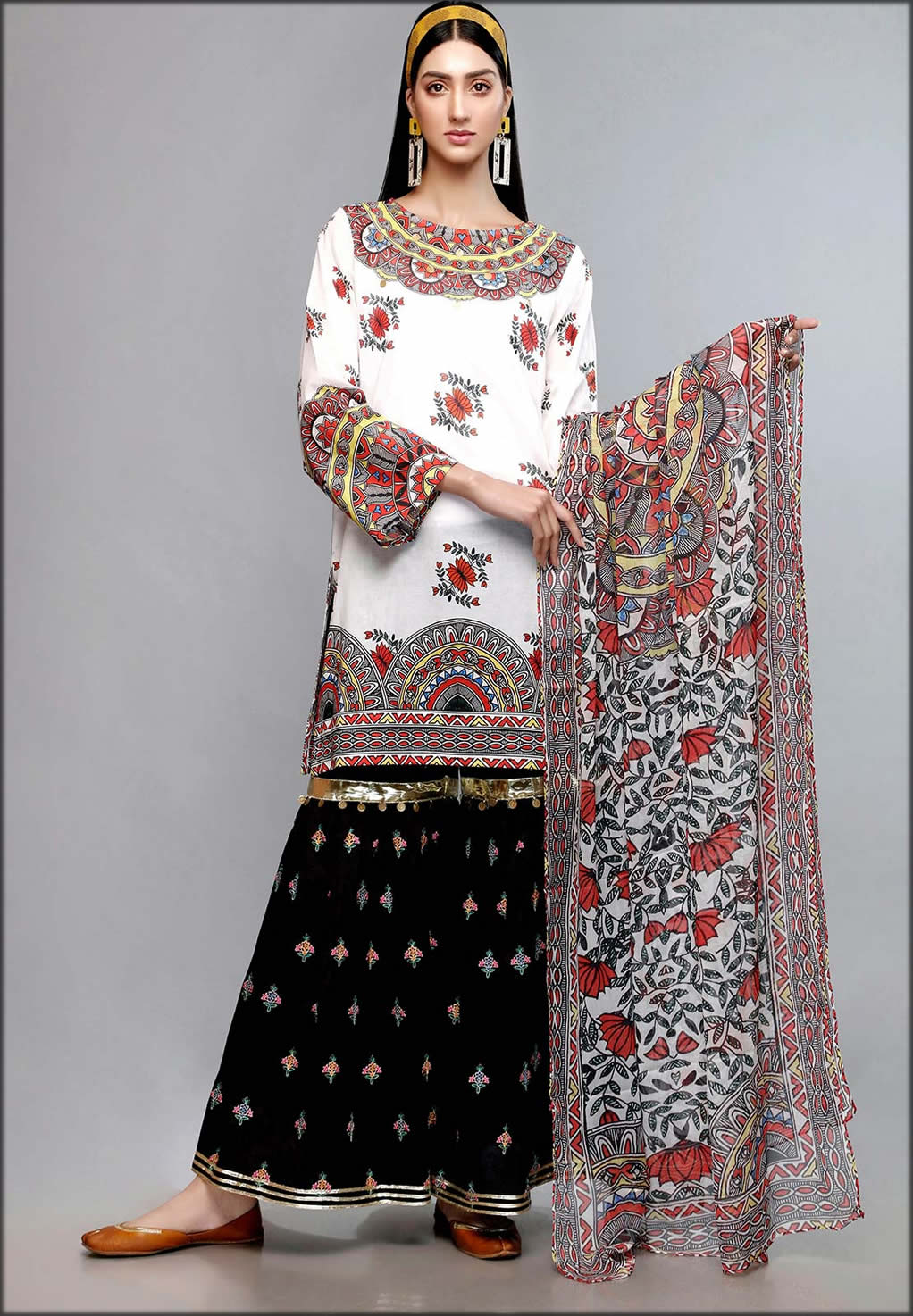 Madubani Mandala Stylish Shirt And Dupatta