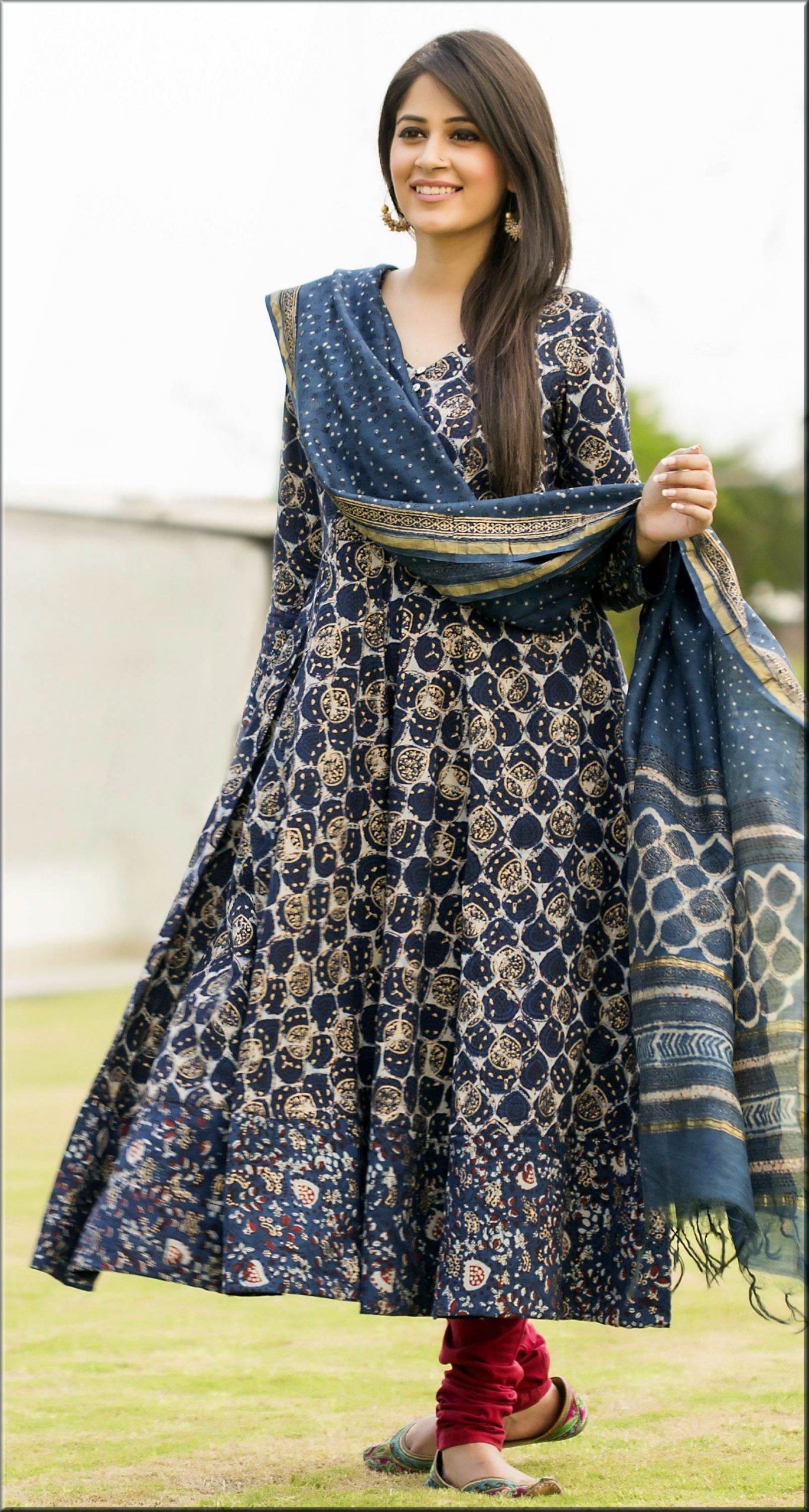 casual anarkali frock with payjama