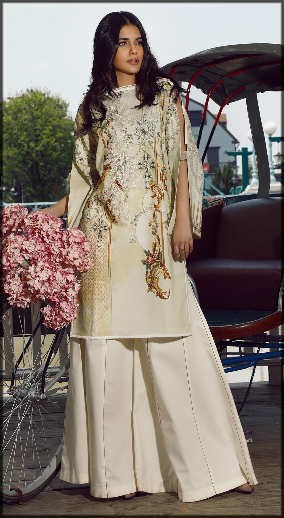 Digital Printed Embroidered Cotton Shirt