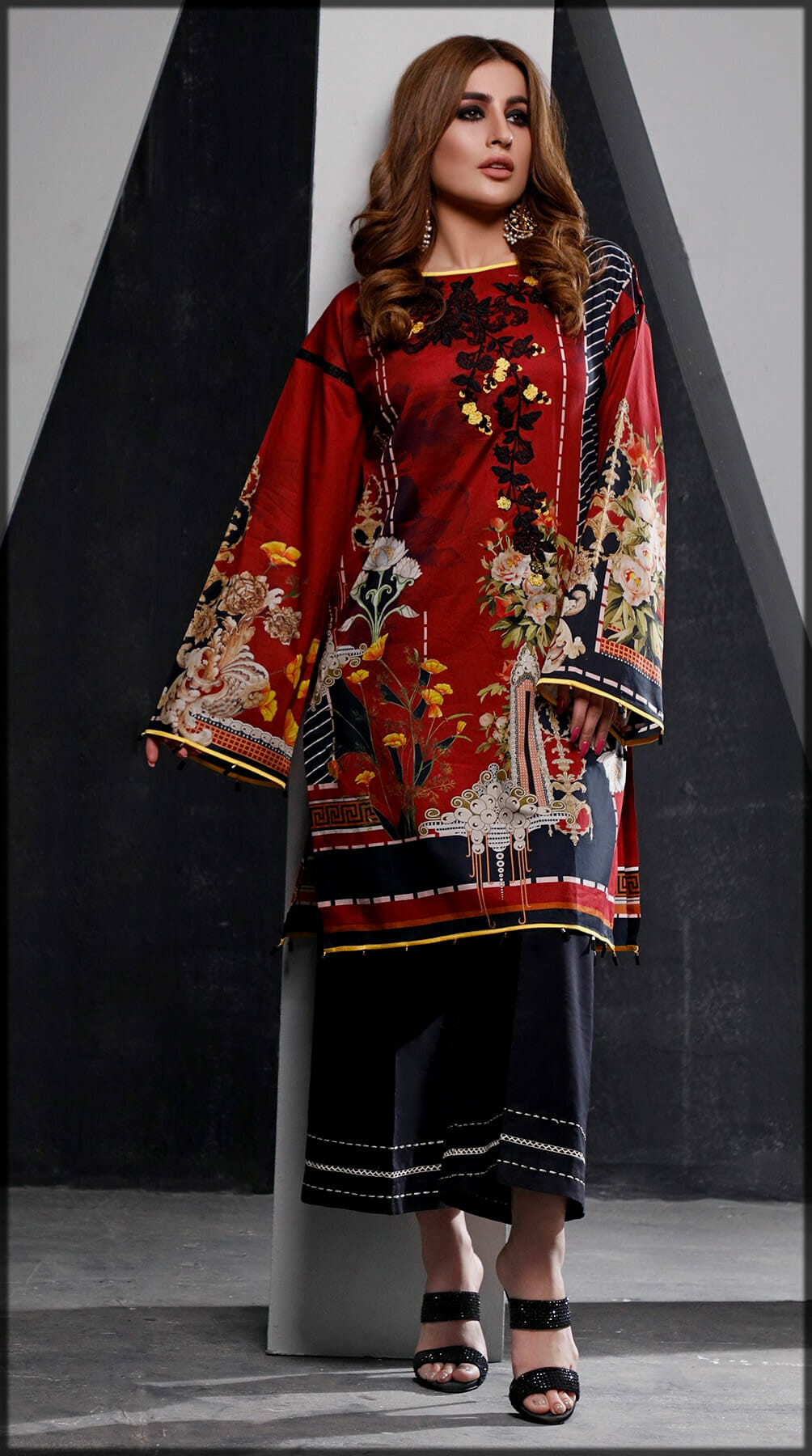 Digital Printed Lawn Shirt For Youngladies