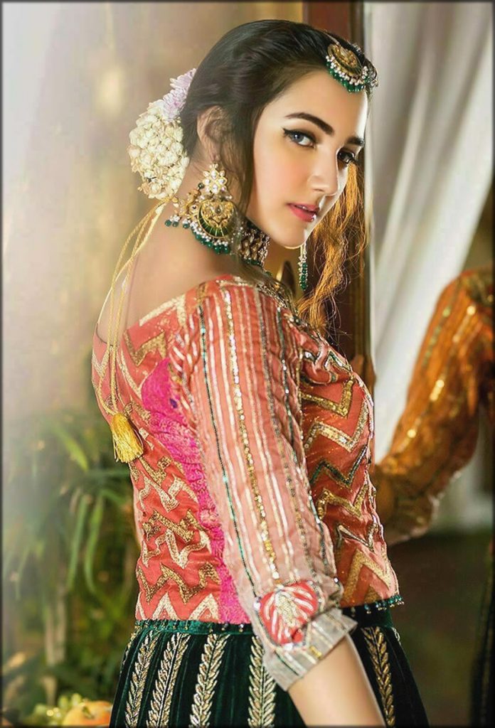 Pink And Green Lehenga Choli Zahra Ahmad Bridal Collection