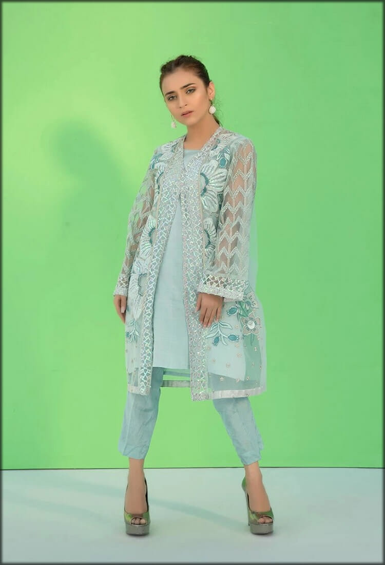 Stylish Flow Stitched Embroidered Shirt with Inner