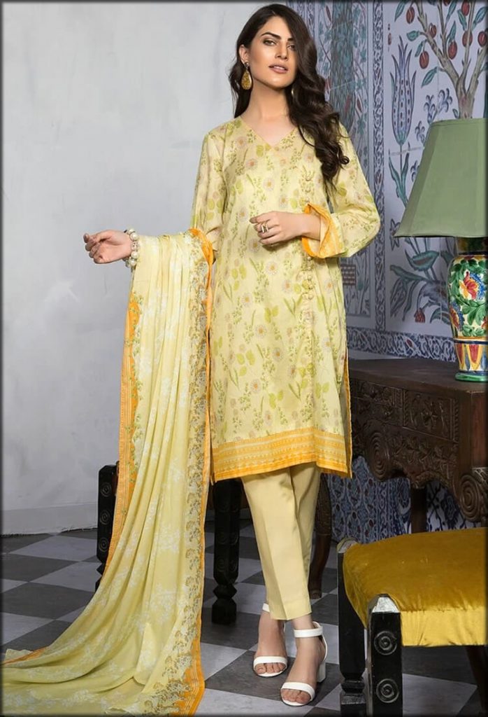 Three Piece Lawn Printed Suite