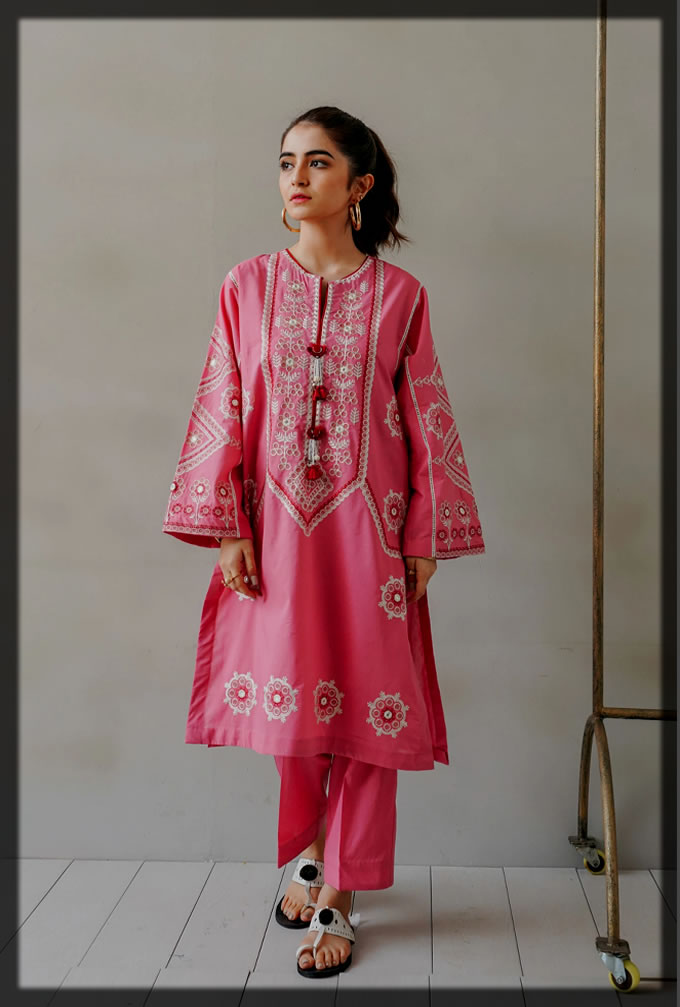 lovely pink summer lawn suit