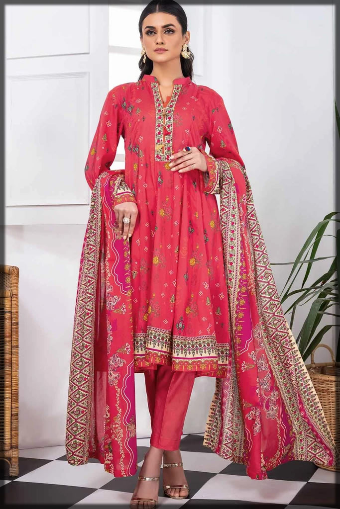pink summer lawn attire