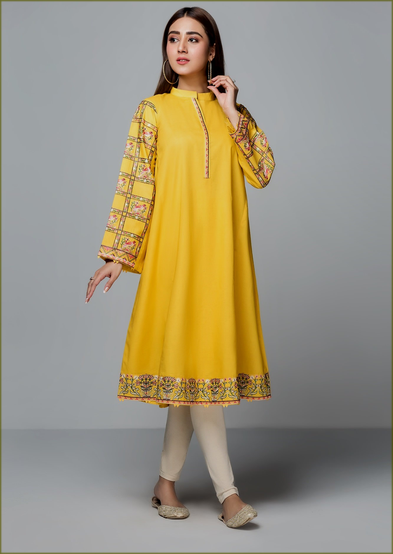 yellow frock with trouser Origins Summer Collection