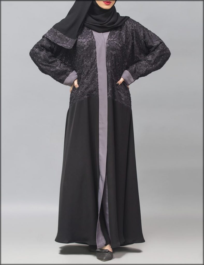 Front Open Net Abaya