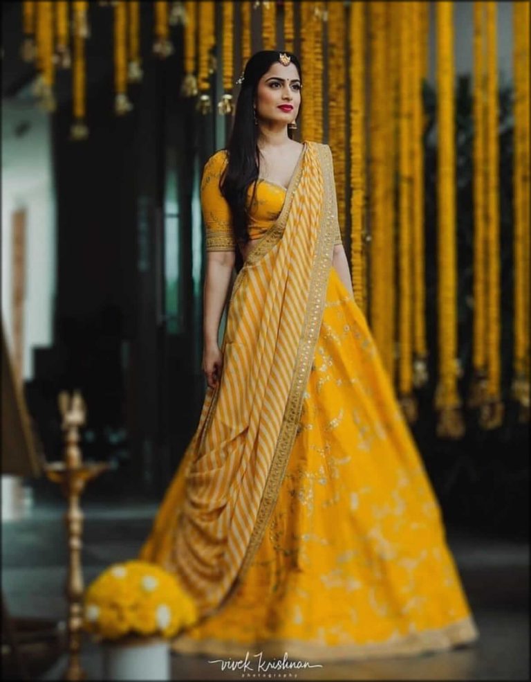 lehenga dupatta draping styles for bride