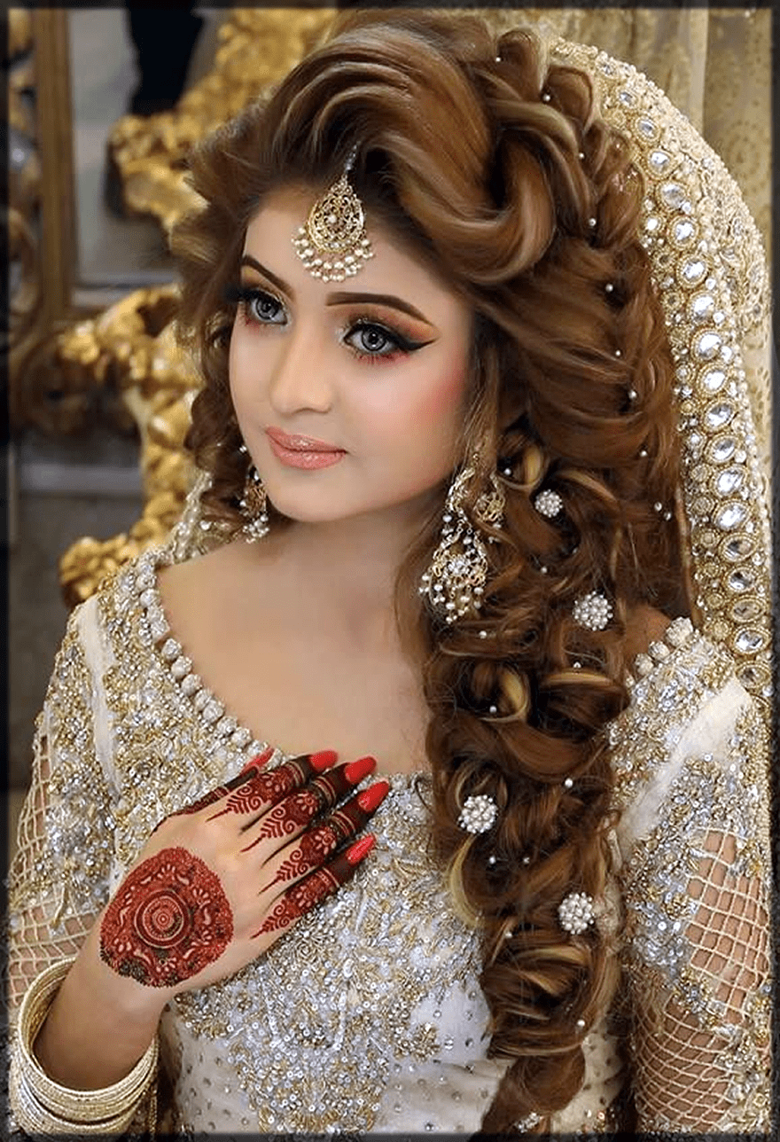 Latest Pakistani Bridal Hairstyles 2020 for Mehndi, Barat and Walima