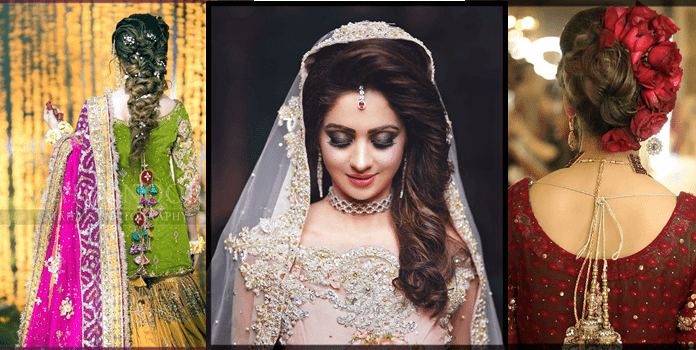 Latest Pakistani Bridal Hairstyles 2022 for Mehndi, Barat and Walima