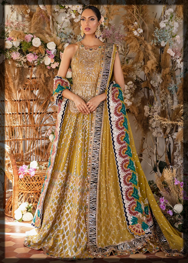 yellow mehndi outfit for brides