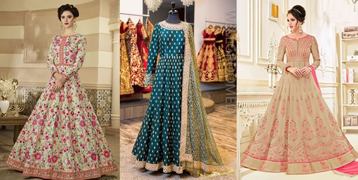 long anarkali frock design