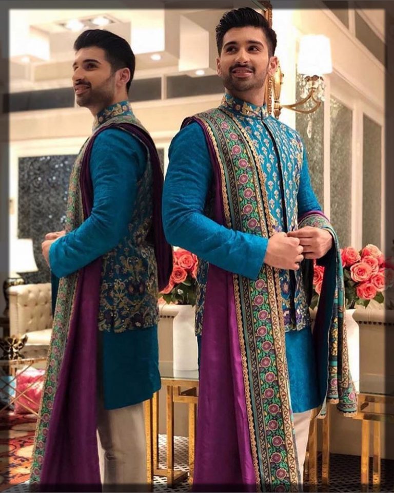 groom mehndi dress design