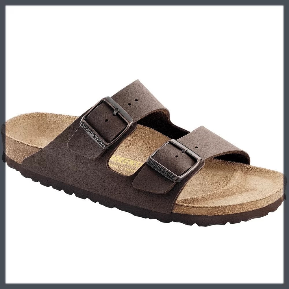 brown double strip summer sandals