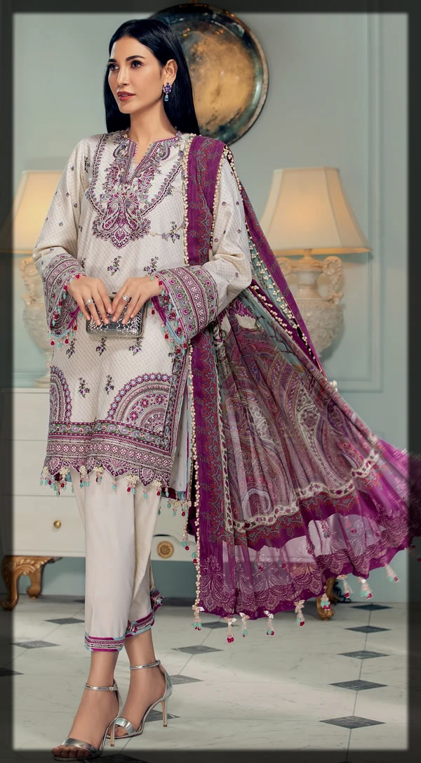 jacquard summer lawn suit by anaya