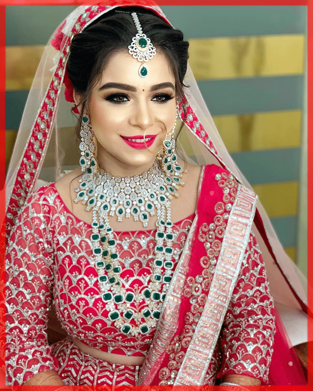 pink indian bridal makeup look