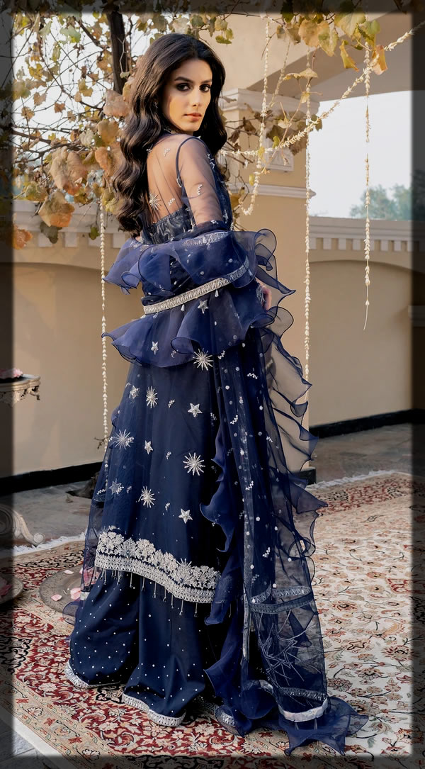 royal blue summer embrioidered suit by anaya