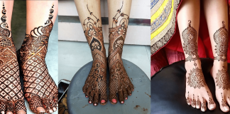 trendy bridal feet mehndi designs