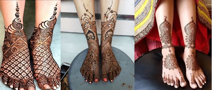 trendy bridal feet mehndi designs