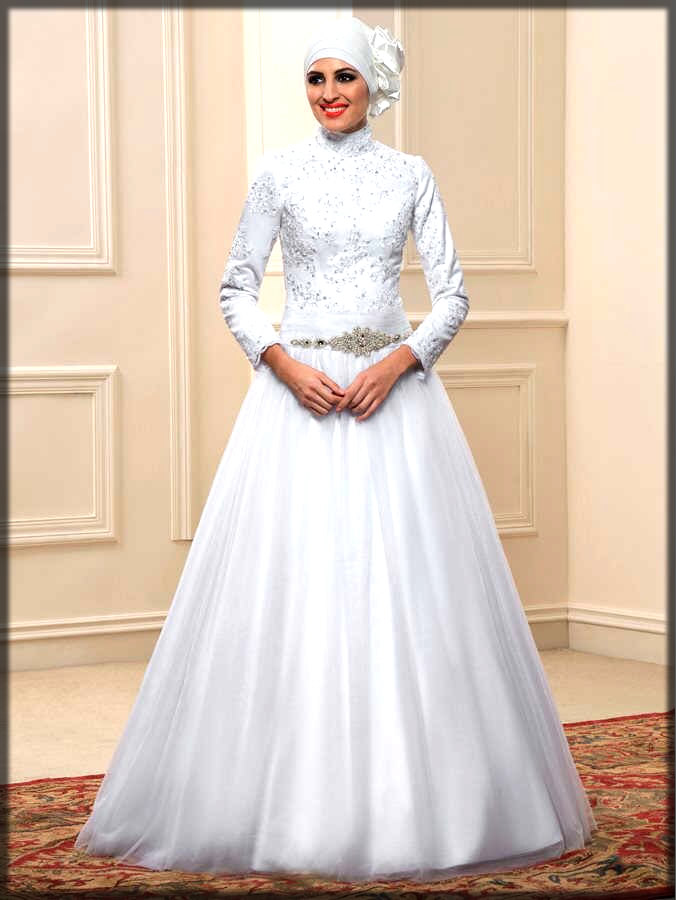 A line wedding abaya dress