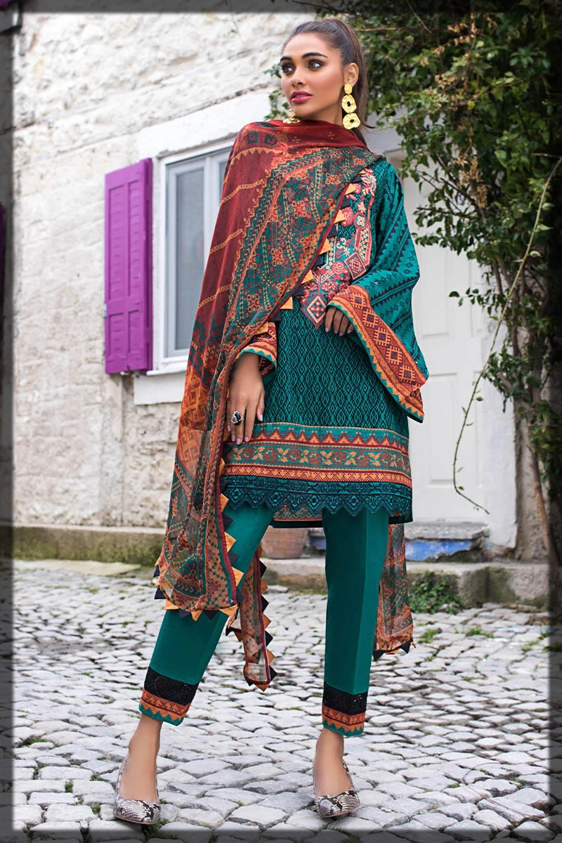 Embroidered Emerald Green Suit