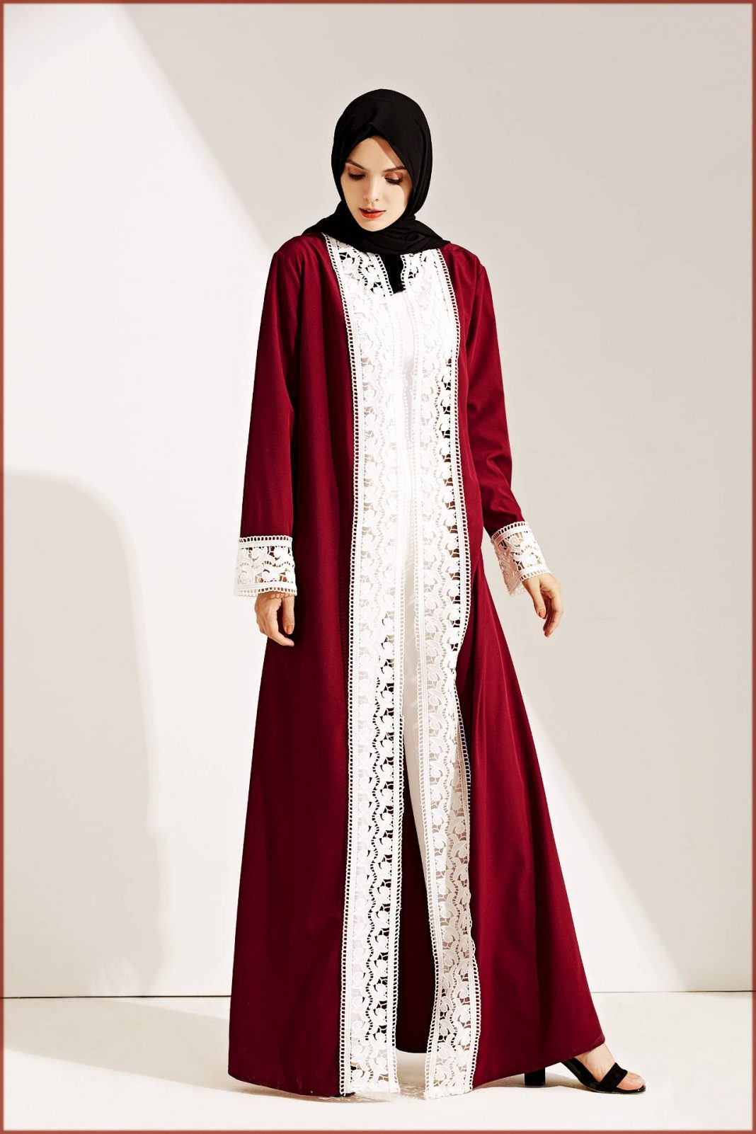 modern front open abaya