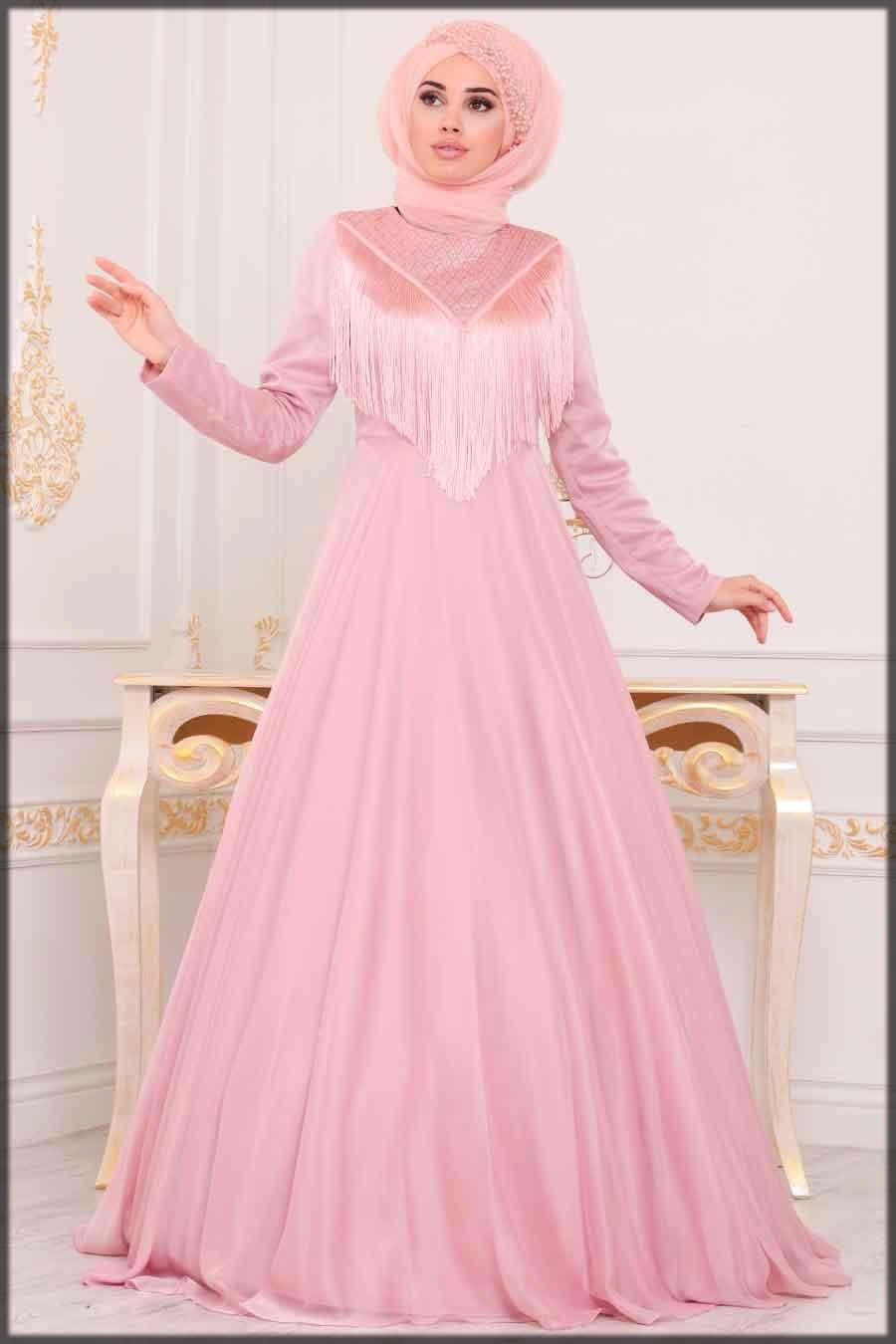 Pink stylish abaya dress for bride