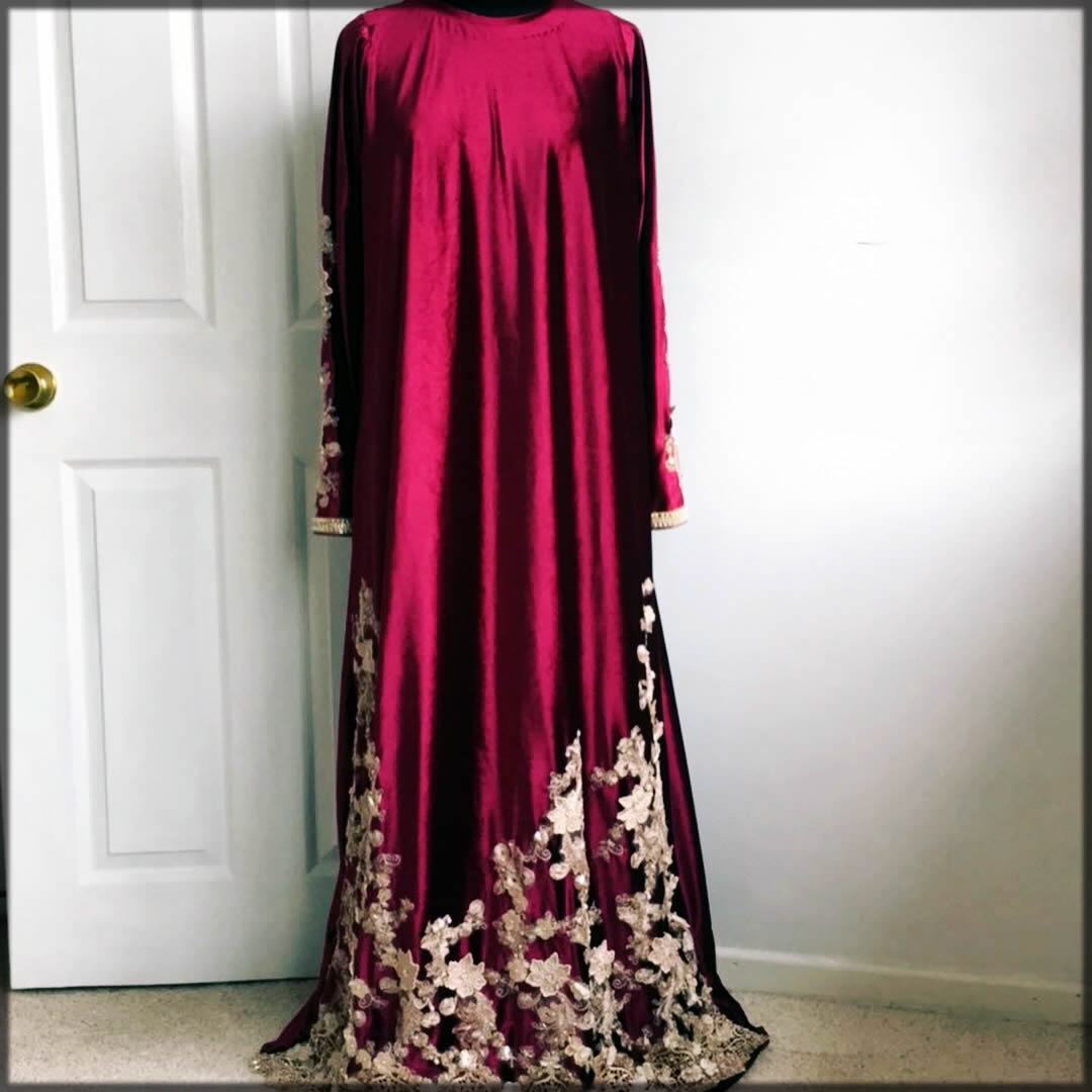 fancy velvet abaya for wedding day