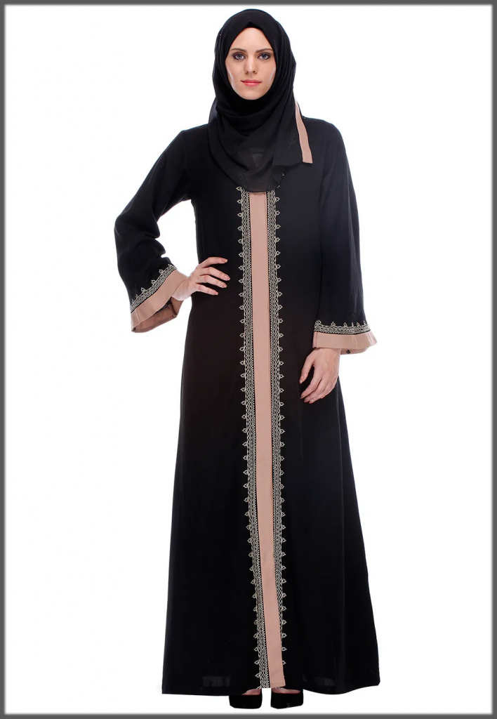 dark brown open abaya
