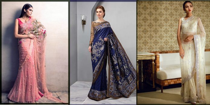 appealing pakistani saree designs collection