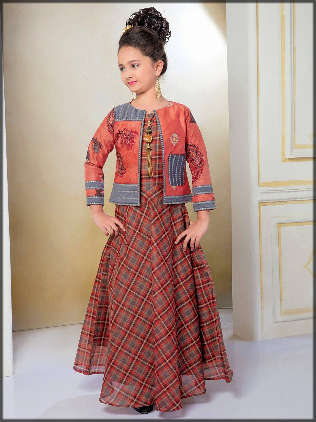 Girls Short Sleeve Party Dress Frock with Jacket 28 TOMATTO  Amazonin  Clothing  Accessories