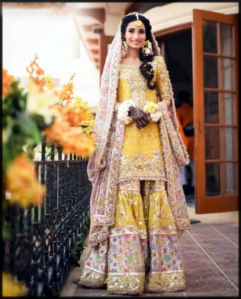 gharara in yellow colour