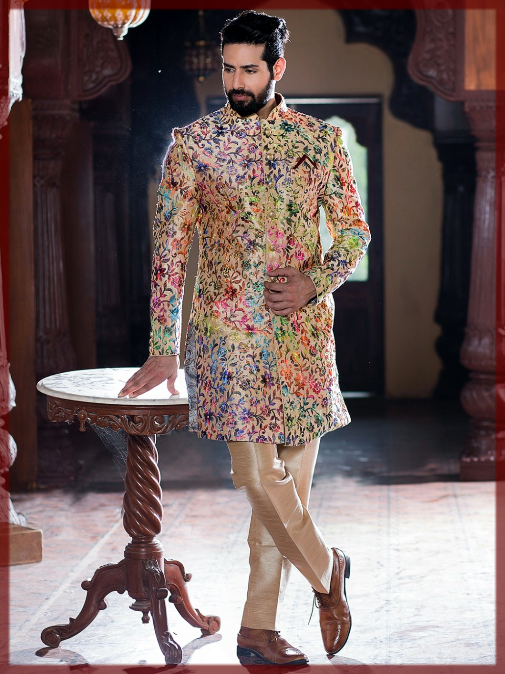 multi color nikkah waistcoat
