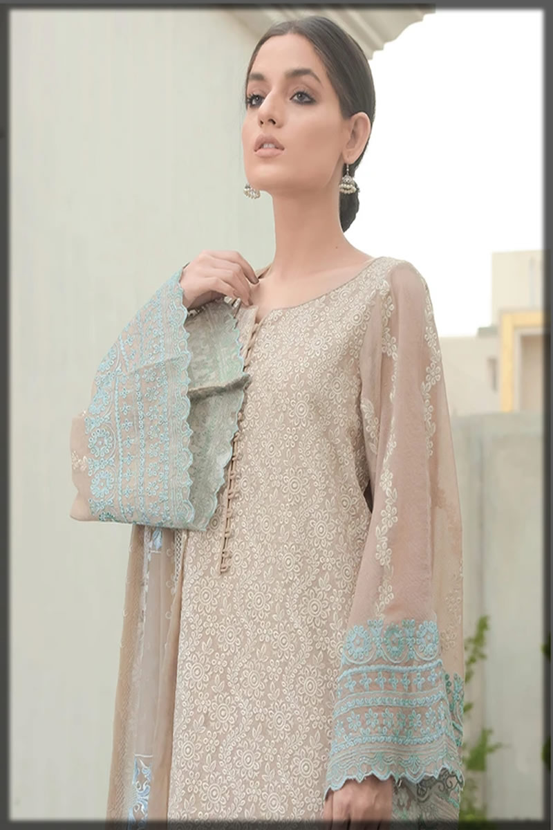 net embroidered lawn suit