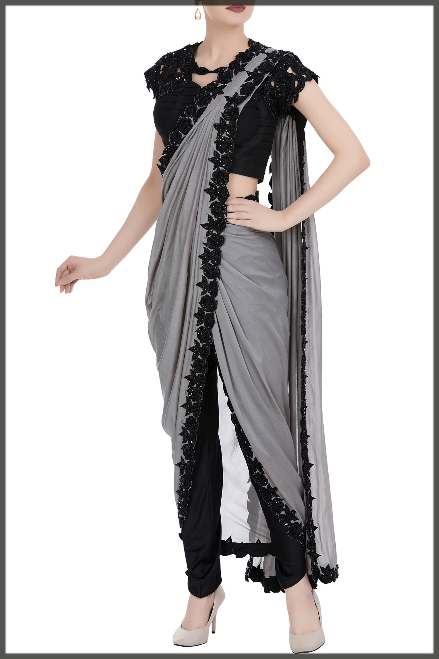 Simple Silk Pant Saree Designs
