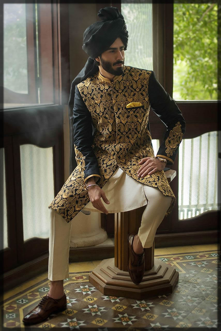 Deepak perwani black sherwani