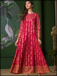 black plain long frock